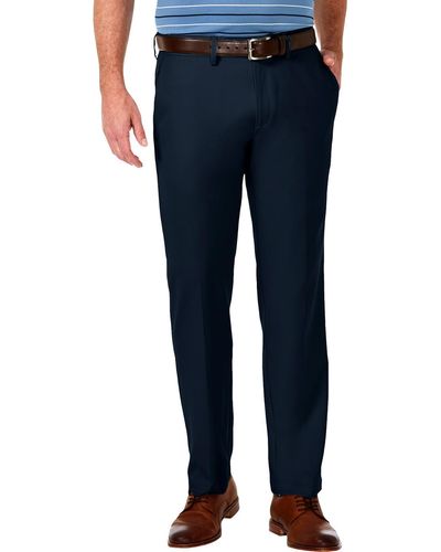 Haggar Cool 1 Straight Fit Non Iron Dress Pants - Blue