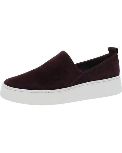 Vince Saxon-2 Leather Slip On Fashion Sneakers - Brown