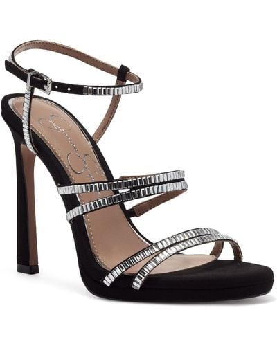 Jessica Simpson Palima Ankle Strap Open Toe Pumps - Metallic