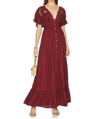 Free People Colette Maxi Dress - Red