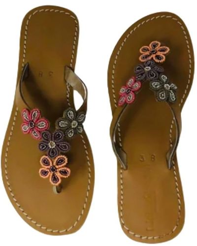 Laidbacklondon Robyn Flat Leather Sandal - Multicolor