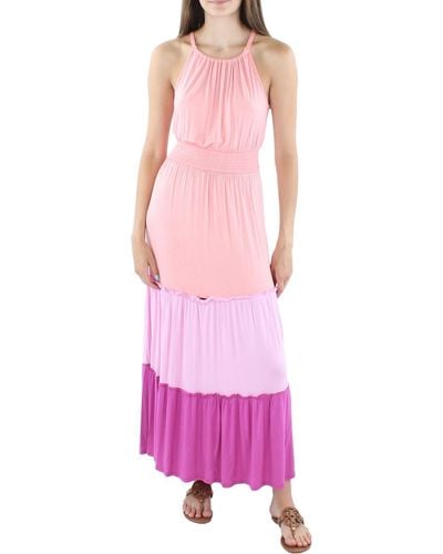 Adyson Parker Colorblocked Maxi Halter Dress - Pink