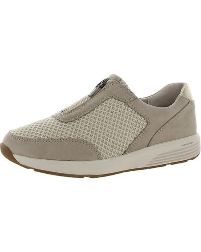 Rockport Tru Stride Center Zip Mesh Slip-resistant Casual And Fashion Sneakers - Gray