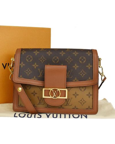 Louis Vuitton Dauphine Mm Canvas Shoulder Bag (pre-owned) - Brown