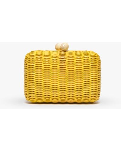 Kayu Grace Wicker Straw Clutch Bag - Yellow