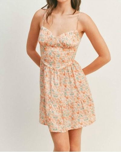 Lush Lauren Floral Corset Mini Dress - Natural