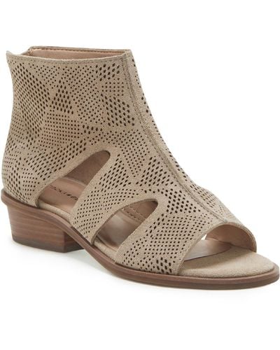 Lucky Brand Sicole Suede Peep Toe Gladiator Sandals - Brown