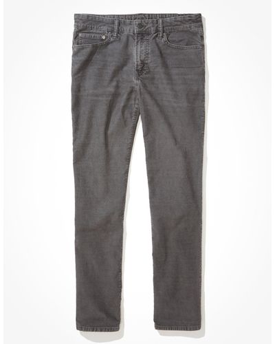 American Eagle Outfitters Ae Flex Original Straight Lived-in Corduroy Pant - Gray