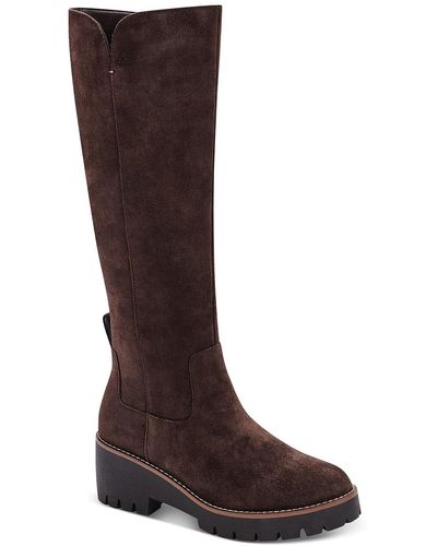 Aqua College Dash Suede Tall Knee-high Boots - Brown