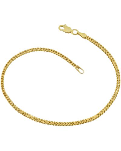 Fremada 10k Yellow 2mm Franco Link Bracelet (7.5 Inch) - Metallic
