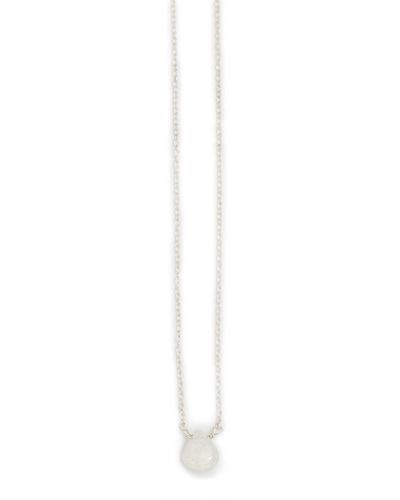 A Blonde and Her Bag Stephanie Delicate Drop Necklace - White
