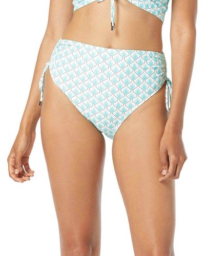 Coco Reef Inspire Shirred High Waist Bikini Bottom - Blue