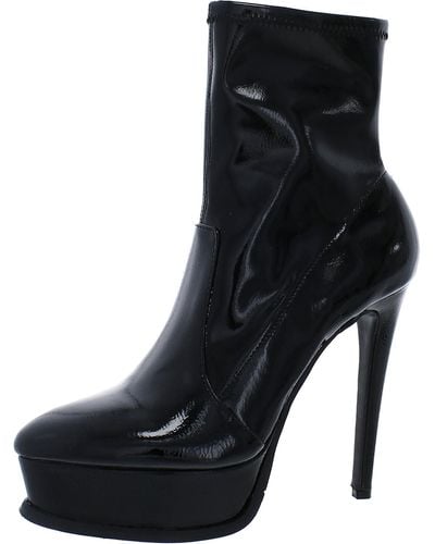 Thalia Sodi Sienna Faux Leather Pointed Toe Mid-calf Boots - Black