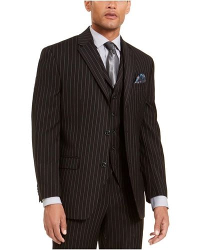 Sean John Pinstripe Classic Fit Suit Jacket - Black
