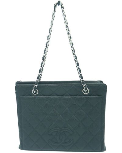 Chanel Shopping Leather Tote Bag (pre-owned) - Green
