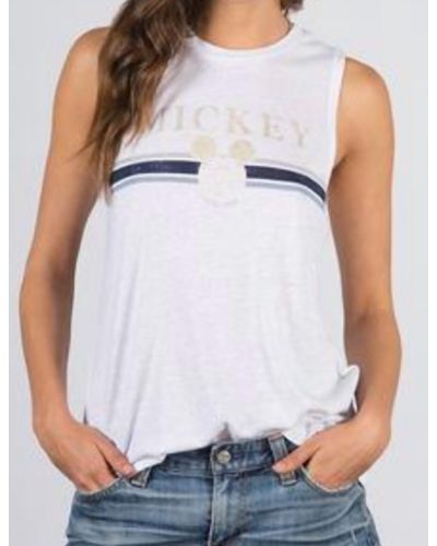 David Lerner Gold Mickey Muscle Tank In Blue - White