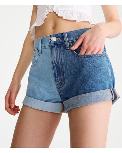 Aéropostale Seriously Stretchy Low-Rise Denim Midi Shorts