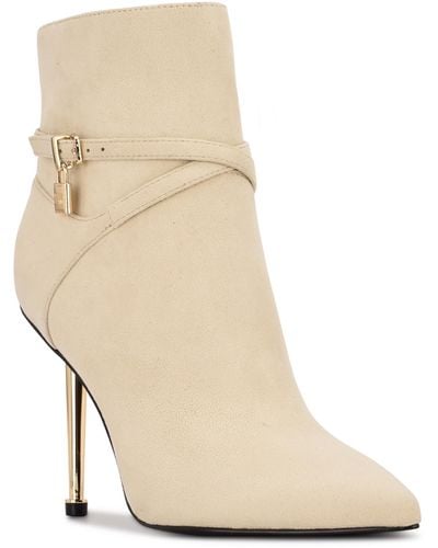 Nine West Tarin Faux Suede Ankle Booties - Natural
