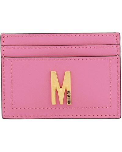 Moschino M-logo Card Holder - Pink