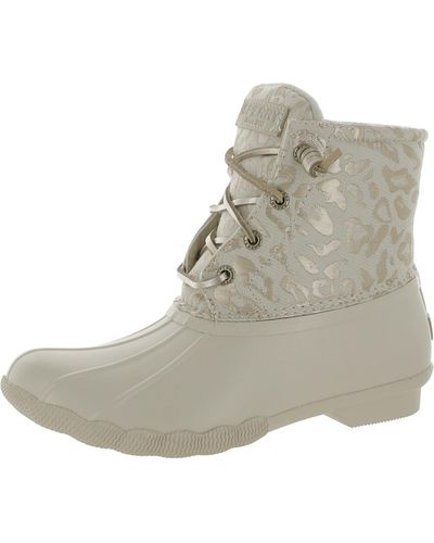 Sperry Top-Sider Saltwater Embroidered Manmade Rain Boots - Gray