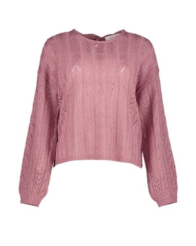 Bishop + Young Balloon Sleeve Pointelle Sweater - Pink
