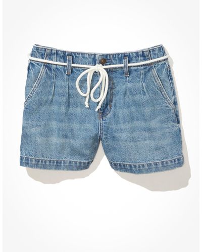 American Eagle Outfitters Ae Denim Mom Shorts - Blue