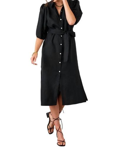 Karen Kane Puff Sleeve Shirtdress - Black