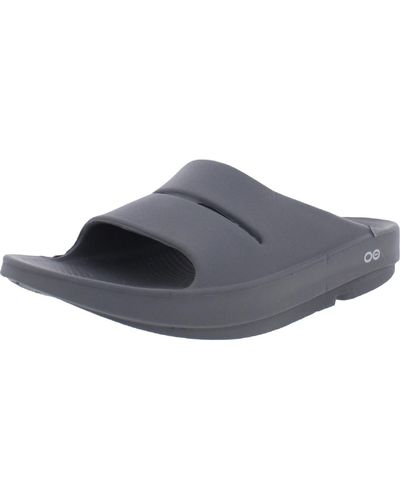 OOFOS Ooahh Cut-out Flexible Slide Sandals - Gray