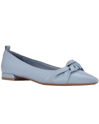 Calvin Klein Kendy Faux Leather Slip-on Ballet Flats - Blue