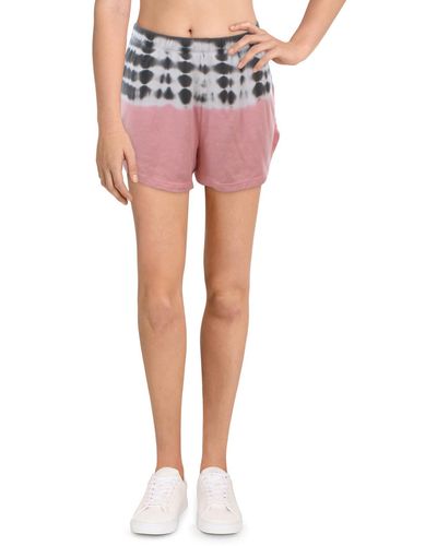 Pj Salvage Colorblock Cotton Casual Shorts - Pink