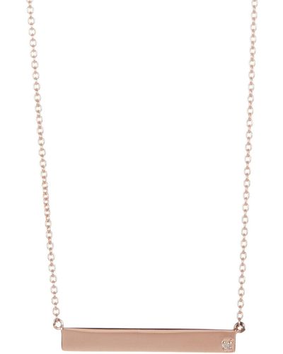Adornia Diamond Bar Necklace Rose Gold - Pink