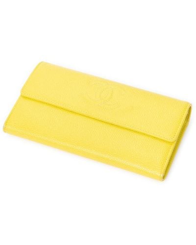 Chanel Cc Flap Long Wallet - Yellow