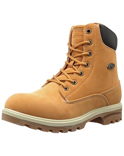 Lugz Empire Faux Leather Slip Resistant Work Boots - Natural