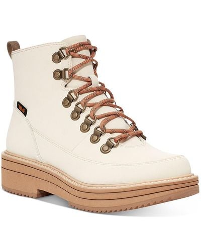 Teva Midform Boots Mid Tops Leather Combat & Lace-up Boots - Natural