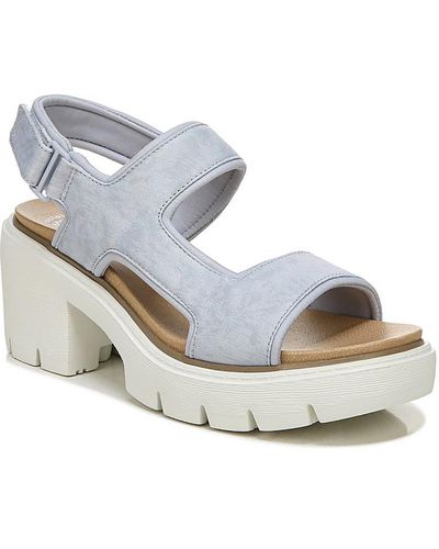 Dr. Scholls Almost There Ankle Strap Lugged Sole Platform Sandals - Metallic