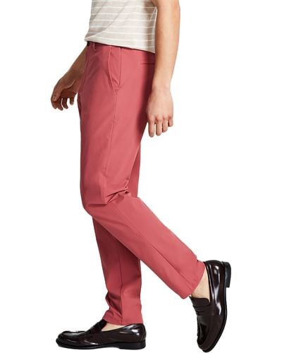Calvin Klein Slim Fit Flat Front Dress Pants - Red