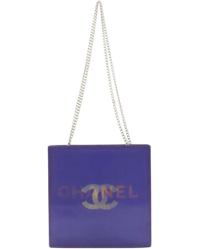 Chanel Logo Cc Vinyl Tote Bag (pre-owned) - Purple