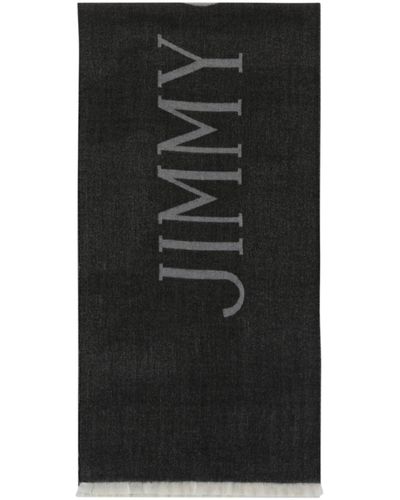 Jimmy Choo Wool Logo Scarf - Black