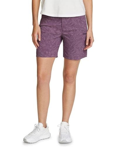 Eddie Bauer Rainier Shorts - Camo Print - Purple