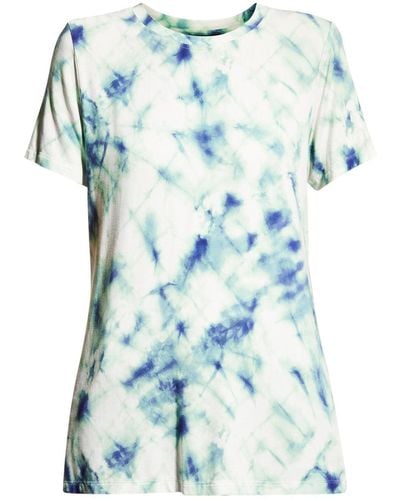 Johnny Was Marble Print Jade Short Sleeve Tie Dye T-shirt - Blue