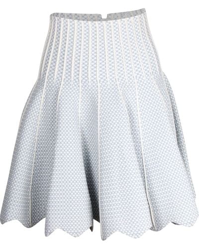 Alaïa Alaia Dotted High-rise Flared Mini Skirt - White