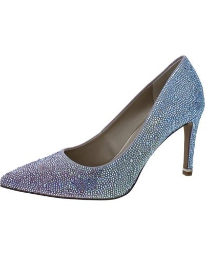 Kenneth Cole Riley 85 Rhinestone Pointed Toe Pumps - Blue