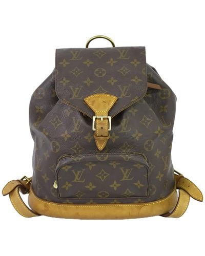 Shop Louis Vuitton Monogram Leather Logo Backpacks by KICKSSTORE