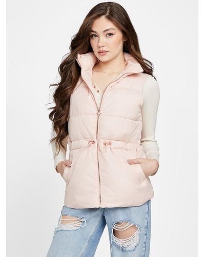 Guess Factory Kelly Puffer Vest - Natural