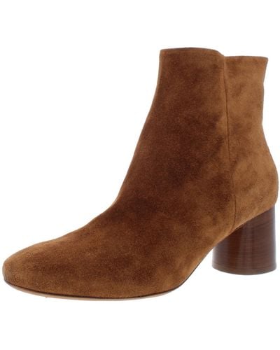 Vince Tillie Solid Round Toe Ankle Boots - Brown