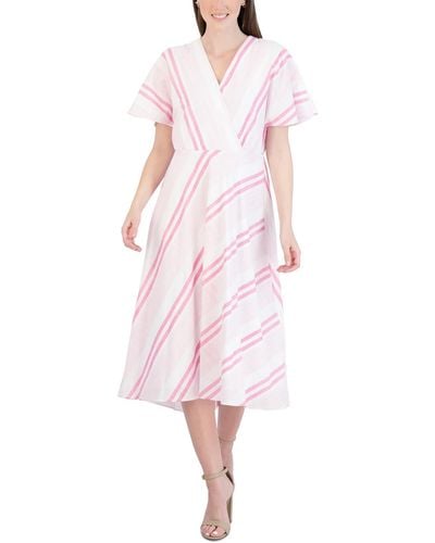 Sandra Darren Cotton Midi Dress - Pink