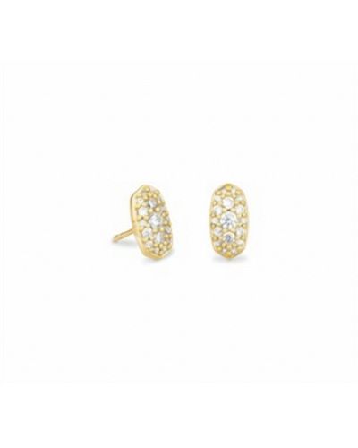 Kendra Scott Grayson Gold Stud Earrings - White