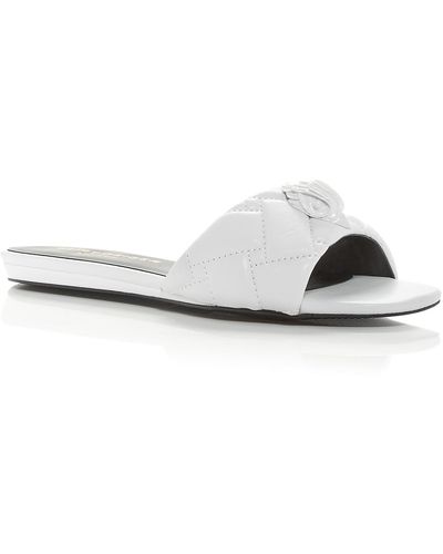 Kurt Geiger Kensington Slip On Square Toe Slide Sandals - White