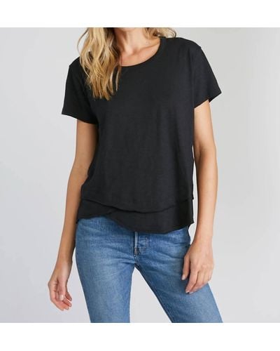 Chrldr Ava Mock Layer T-shirt - Black