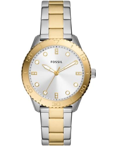 Fossil Dayle Three-hand, Stainless Steel Watch - Metallic